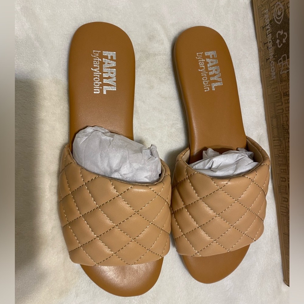 Faryl by Farylrobin Slides Quilted Tan Sandal Zappos